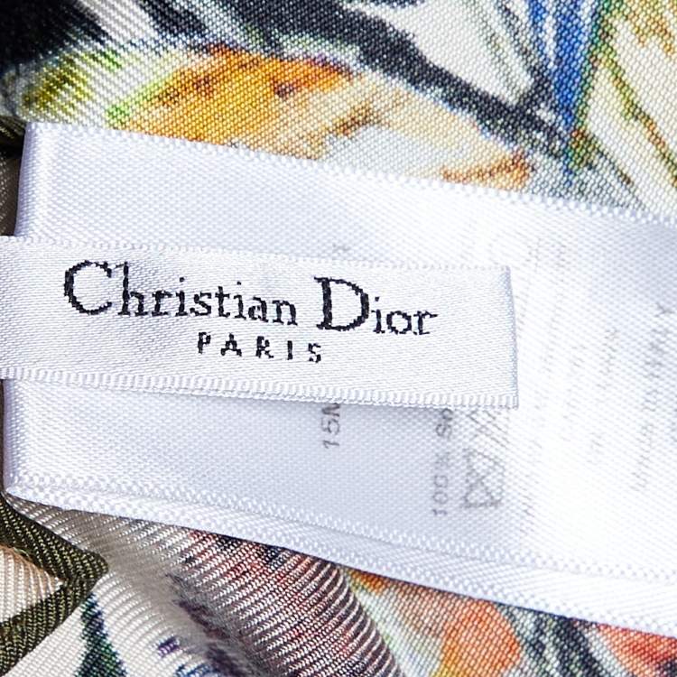 Pre Owned Christian Dior Beige D-Millefiori Printed Silk Square Scarf