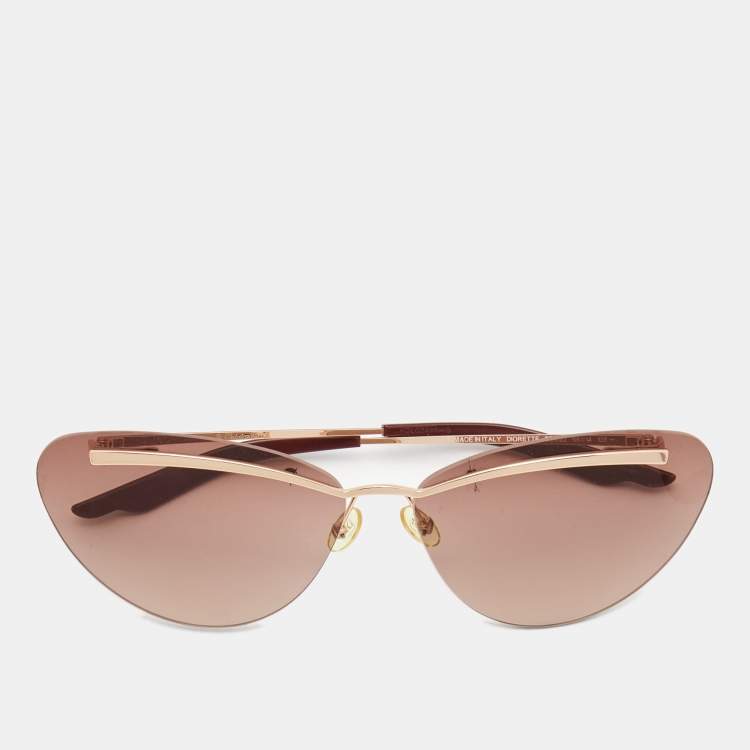 Pre Owned Dior Brown Diorette Gradient Butterfly Sunglasses