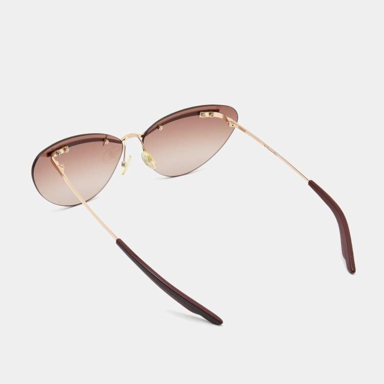Pre Owned Dior Brown Diorette Gradient Butterfly Sunglasses