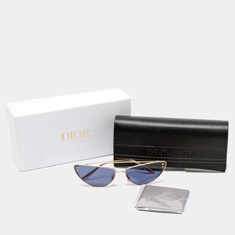 Pre Owned Dior Gold/Blue Miss Dior B1U Butterfly Sunglasses