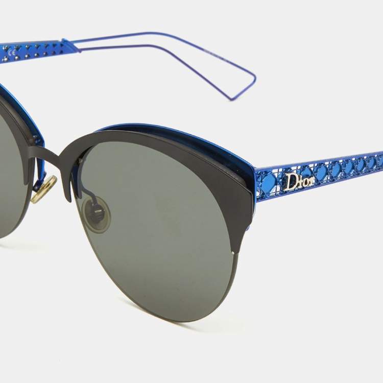 Pre Owned Dior Diorama Club Black-Blue/Grey G5V2K Cat-Eye Sunglasses
