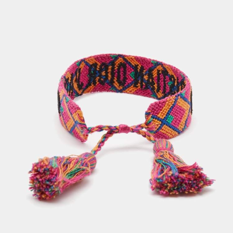 Pre Owned Dior J'adior Woven Fabric Bracelet