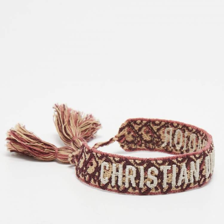 Pre Owned Dior Multicolor J'adior Woven Fabric Adjustable Bracelet