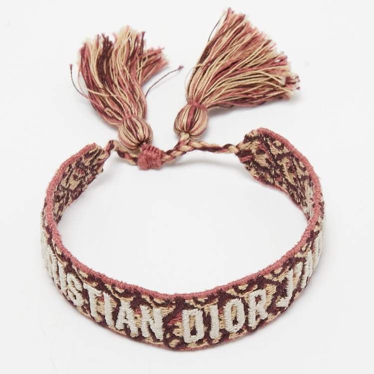 Pre Owned Dior Multicolor J'adior Woven Fabric Adjustable Bracelet