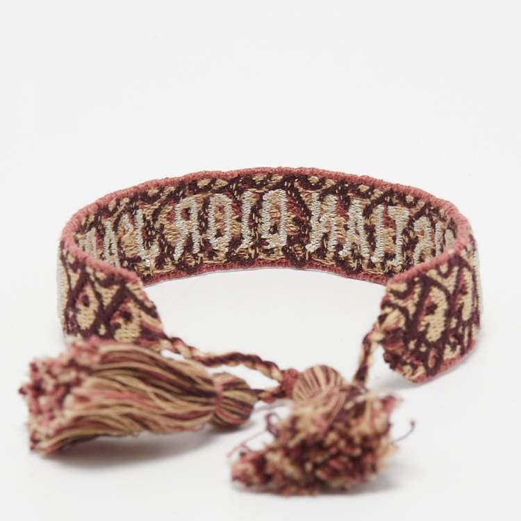 Pre Owned Dior Multicolor J'adior Woven Fabric Adjustable Bracelet