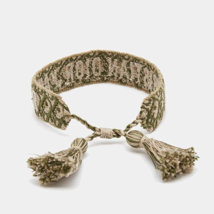 مملوكة مسبقًا Dior J'adior Woven Fabric Adjustable Bracelet