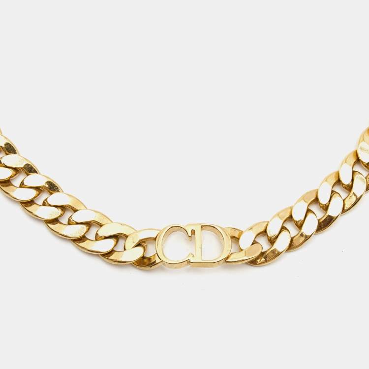 Pre Owned Dior Danseuse Étoile Gold Tone Choker Necklace