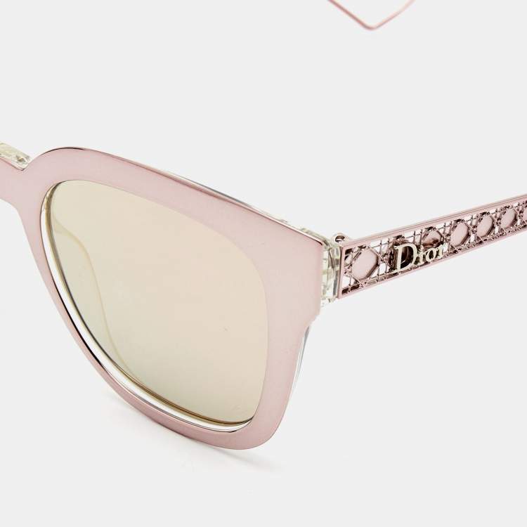 Pre Owned Dior Pink Diorama1 Mirrored Wayfarer Sunglasses