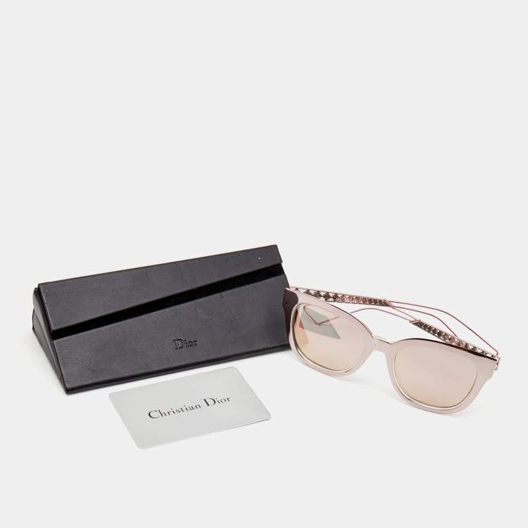 Pre Owned Dior Pink Diorama1 Mirrored Wayfarer Sunglasses