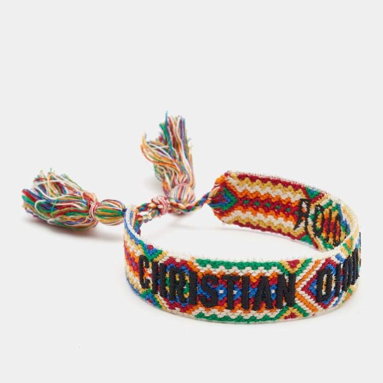 Pre Owned Dior J'adior Woven Fabric Adjustable Bracelet