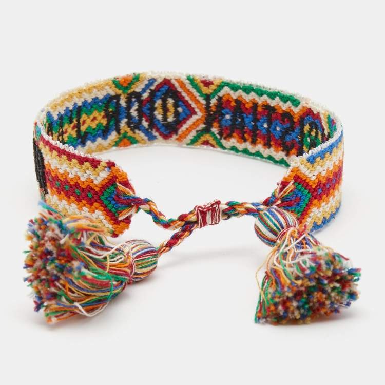 Pre Owned Dior J'adior Woven Fabric Adjustable Bracelet