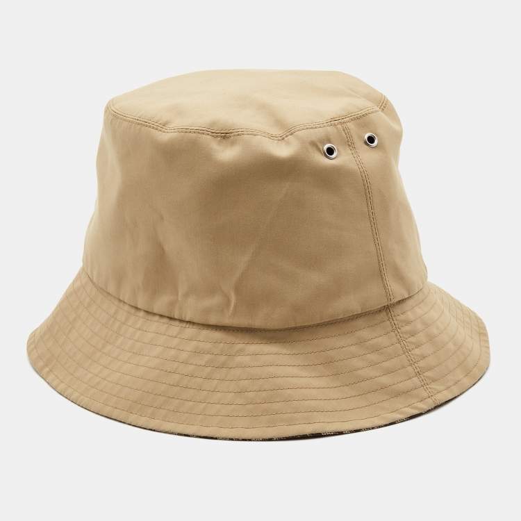 Pre Owned Dior Beige/Brown Oblique Teddy-D Brim Reversible Bucket Hat 58