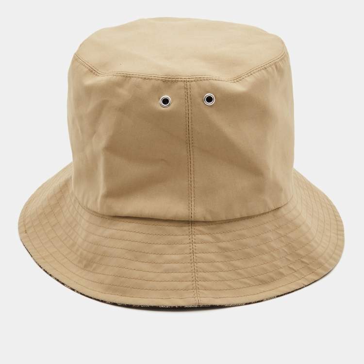 Pre Owned Dior Beige/Brown Oblique Teddy-D Brim Reversible Bucket Hat 58