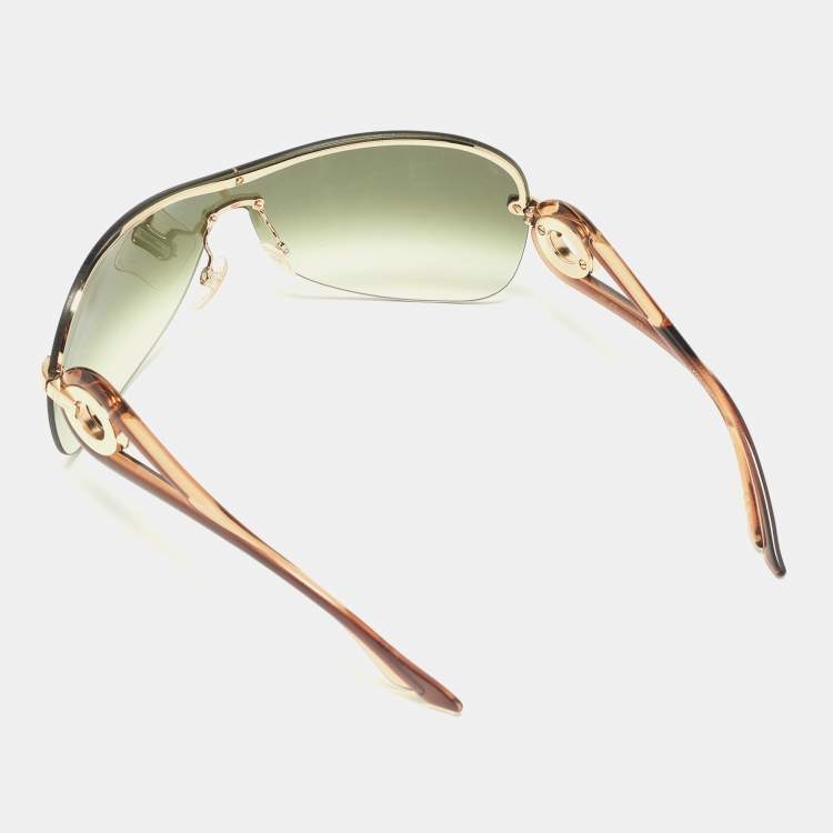 Pre Owned Dior DiorVolute 3 Brown /Green Gradient 61DSJ Shield Sunglasses