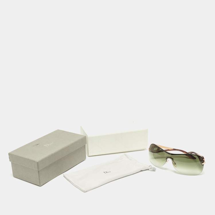 Pre Owned Dior DiorVolute 3 Brown /Green Gradient 61DSJ Shield Sunglasses