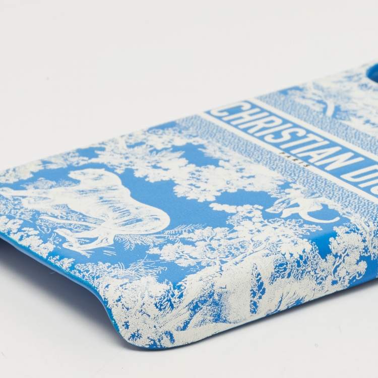 Pre Owned Dior Blue/White Leather Dior Travel iPhone 13 Pro Case