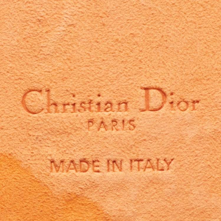 Pre Owned Dior Orange/White Leather Dior Travel iPhone 13 Pro Case