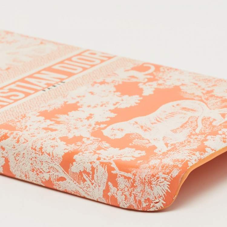 Pre Owned Dior Orange/White Leather Dior Travel iPhone 13 Pro Case