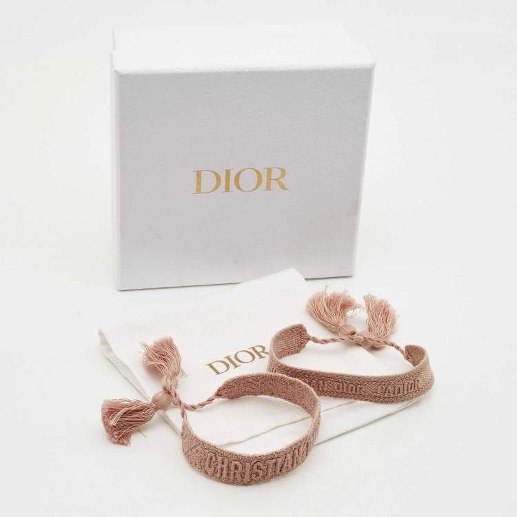 Pre Owned Dior J'Adior Woven Fabric Set of 2 Bracelets