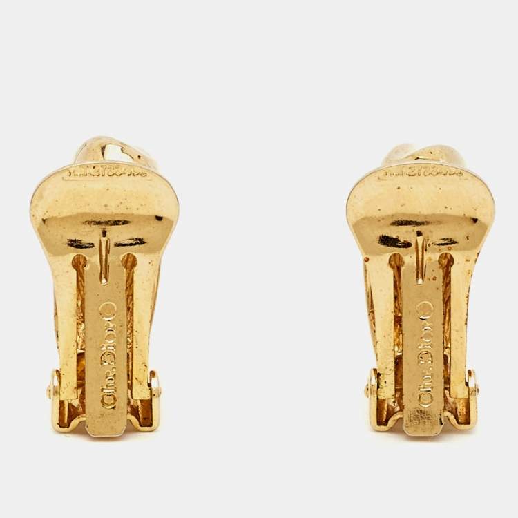 Pre Owned Dior Gold Tone Earrings