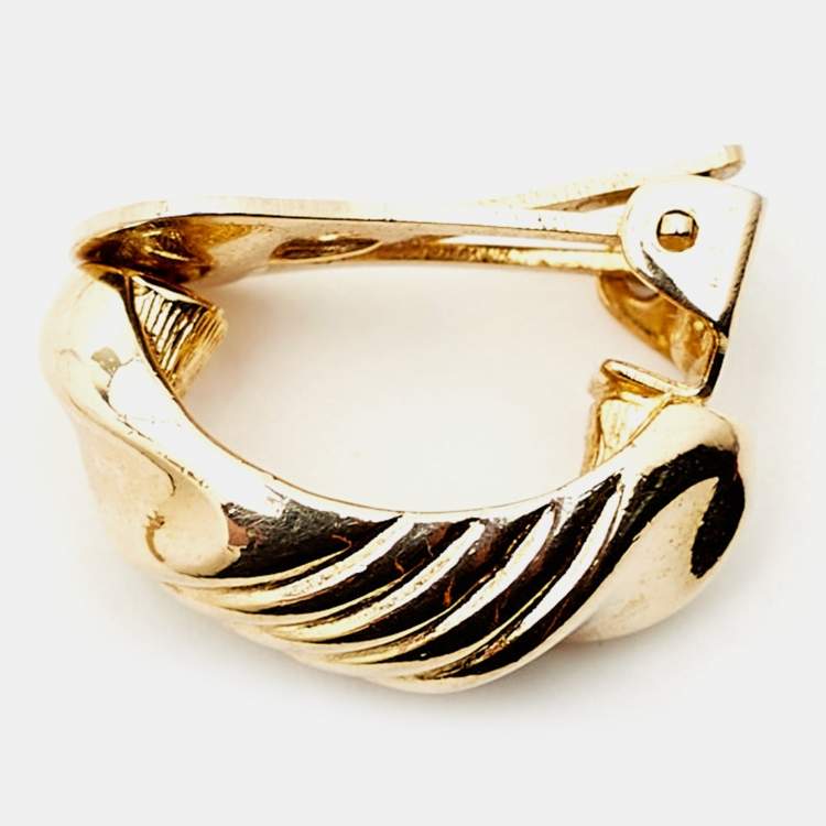 Pre Owned Dior Gold Tone Earrings