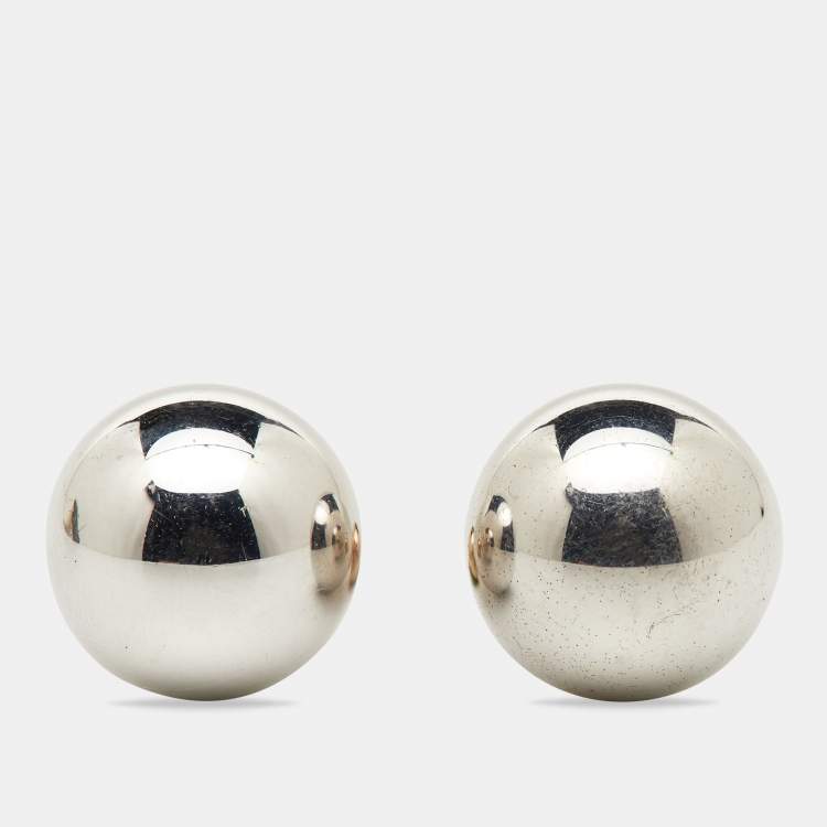Pre Owned Dior Tribales Two Tone Metallic Stud Earrings