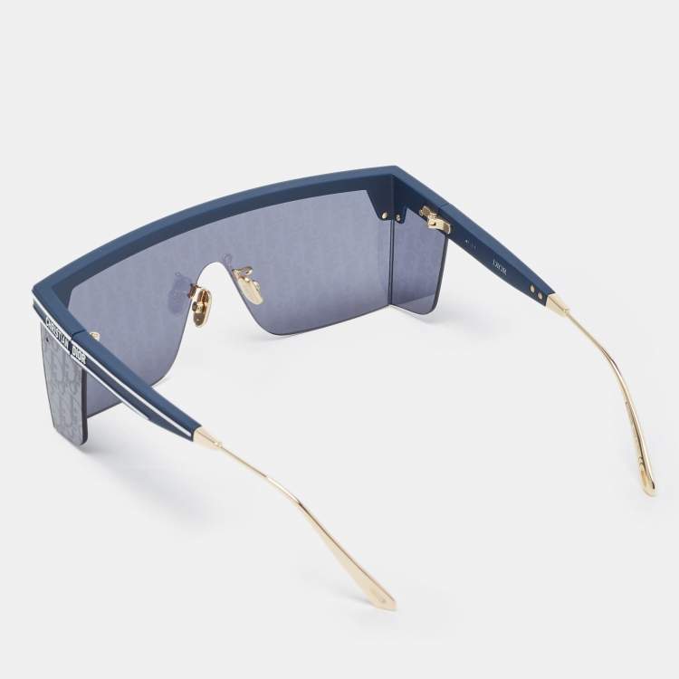 Pre Owned Dior Blue DiorClub M1U Oblique Shield Sunglasses