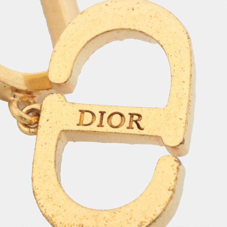 Pre Owned DIOR CD logo Piercing jewelry (for both ears) GPA x inestone gold