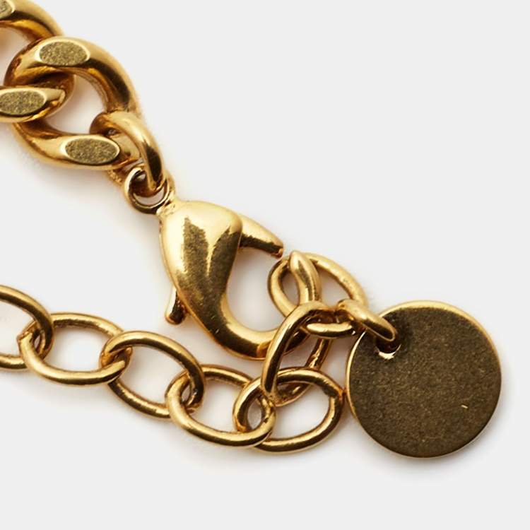 Pre Owned Dior Dio(r)evolution Crystals Gold Tone Bracelet 