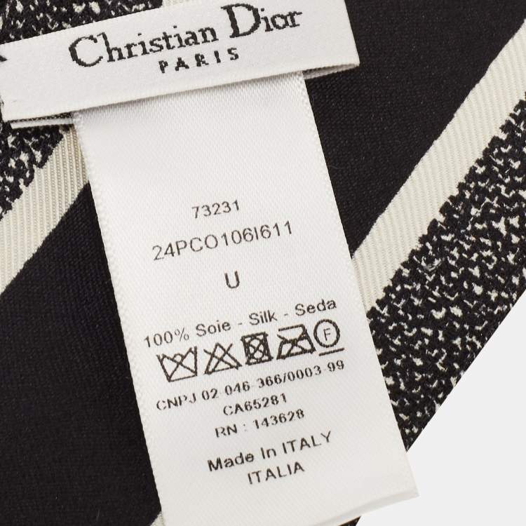 Pre Owned Dior Black Pixel Zodiac Silk Mitzah Scarf