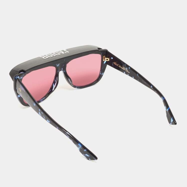 Pre Owned Dior Black/Blue Acetate JBWU1 Sunglasses