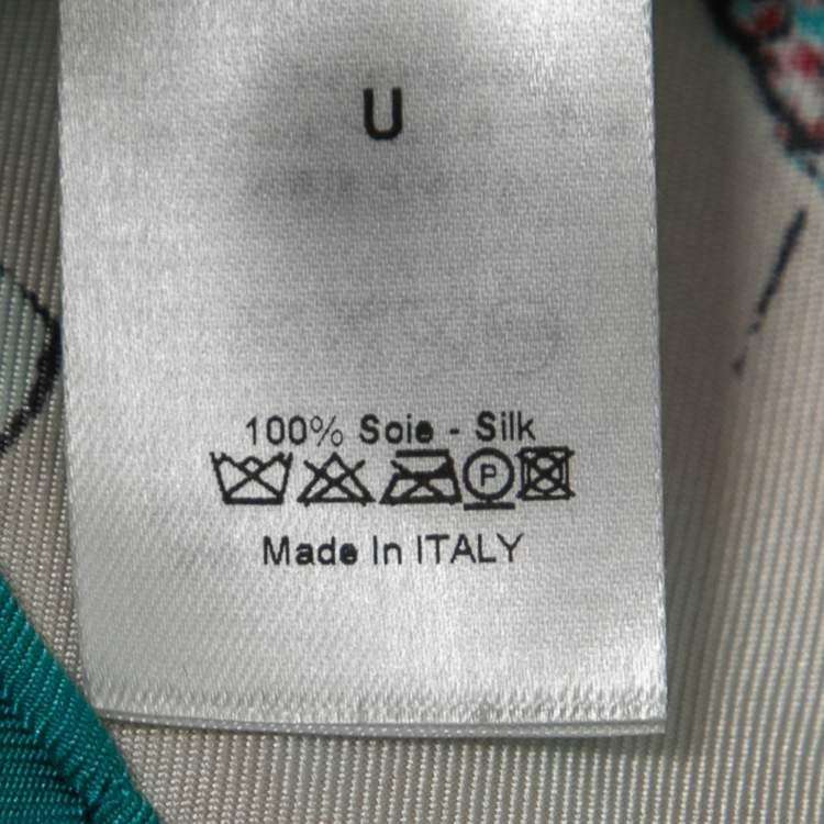 Pre Owned Dior Green Girl Print Silk Scarf
