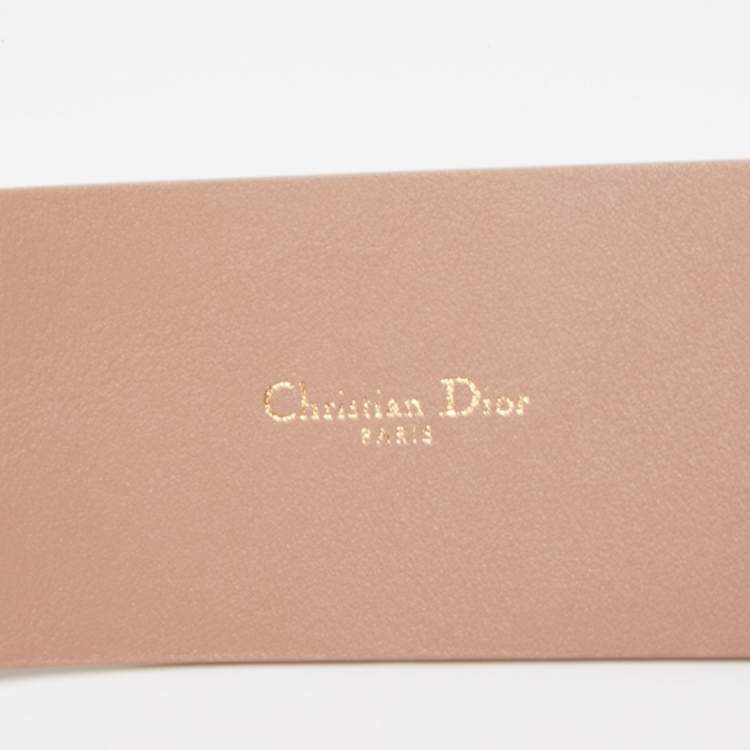 Pre Owned Dior Dusty Pink Leather D Buckle Waist Belt 85CM
