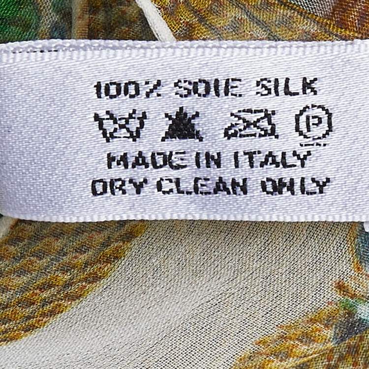 Pre Owned Christian Dior Off-White Jewel Printed Silk  Scarf