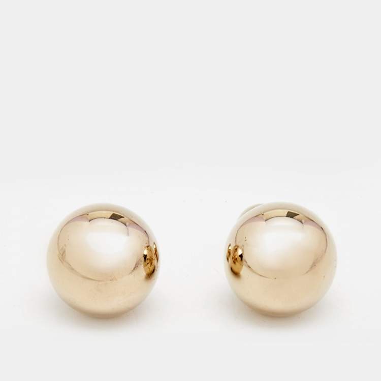 Pre Owned Dior Tribales Gold Tone Stud Earrings