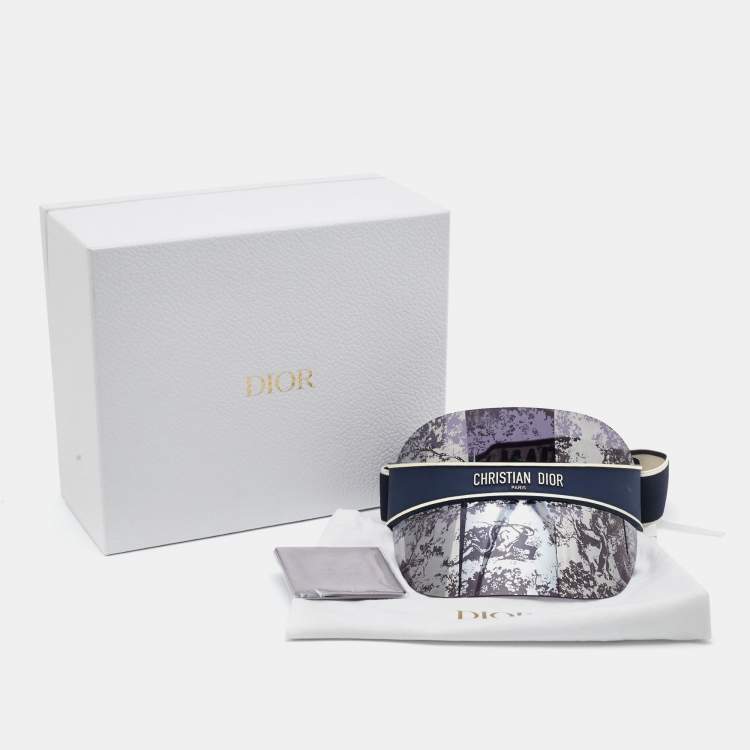 Pre Owned Dior Blue Mirrored Toile de Jouy DiorClub V1U Visor