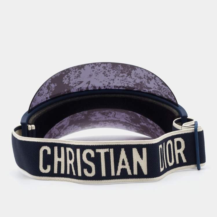 Pre Owned Dior Blue Mirrored Toile de Jouy DiorClub V1U Visor