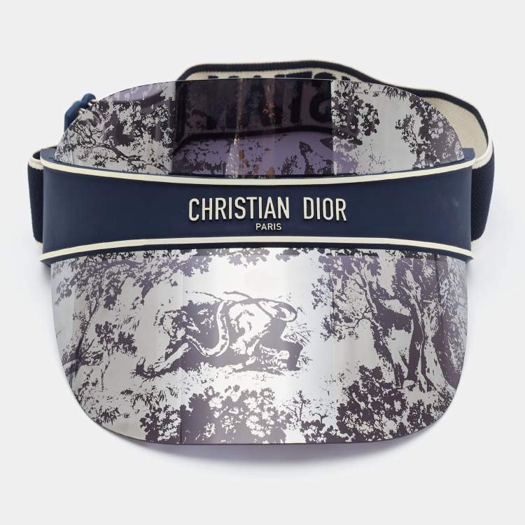 Pre Owned Dior Blue Mirrored Toile de Jouy DiorClub V1U Visor