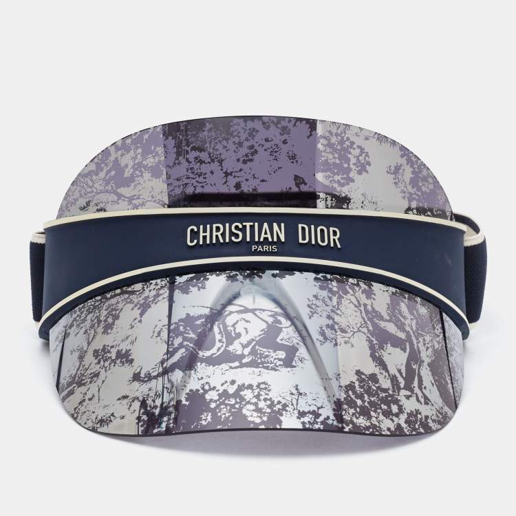 Pre Owned Dior Blue Mirrored Toile de Jouy DiorClub V1U Visor