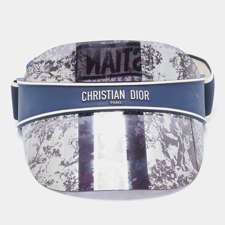 Pre Owned Dior Blue Mirrored Toile de Jouy DiorClub V1U Visor