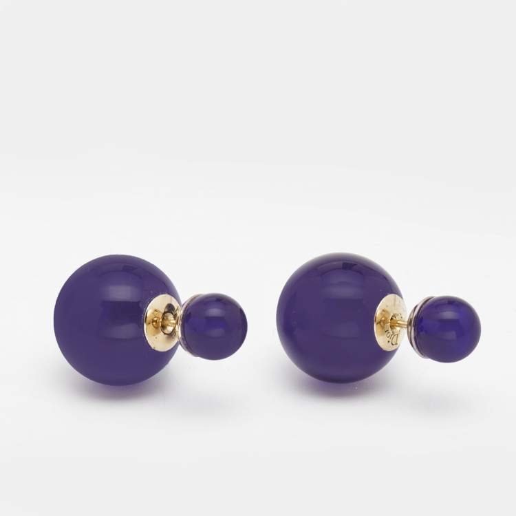 Pre Owned Dior Tribales Crystals Gold Tone Earring