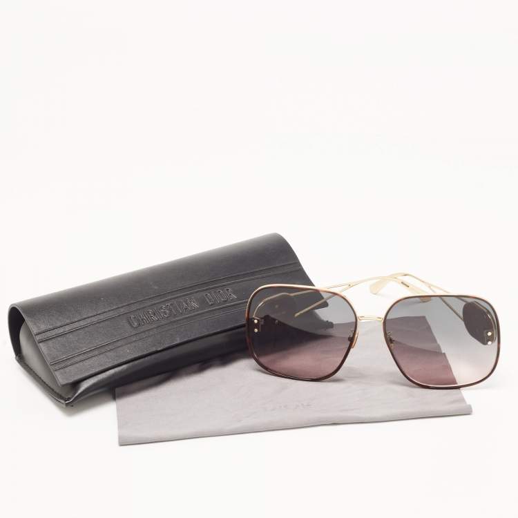 Pre Owned Dior Brown/Gold Gradient Booby S 1 U Square Sunglasses