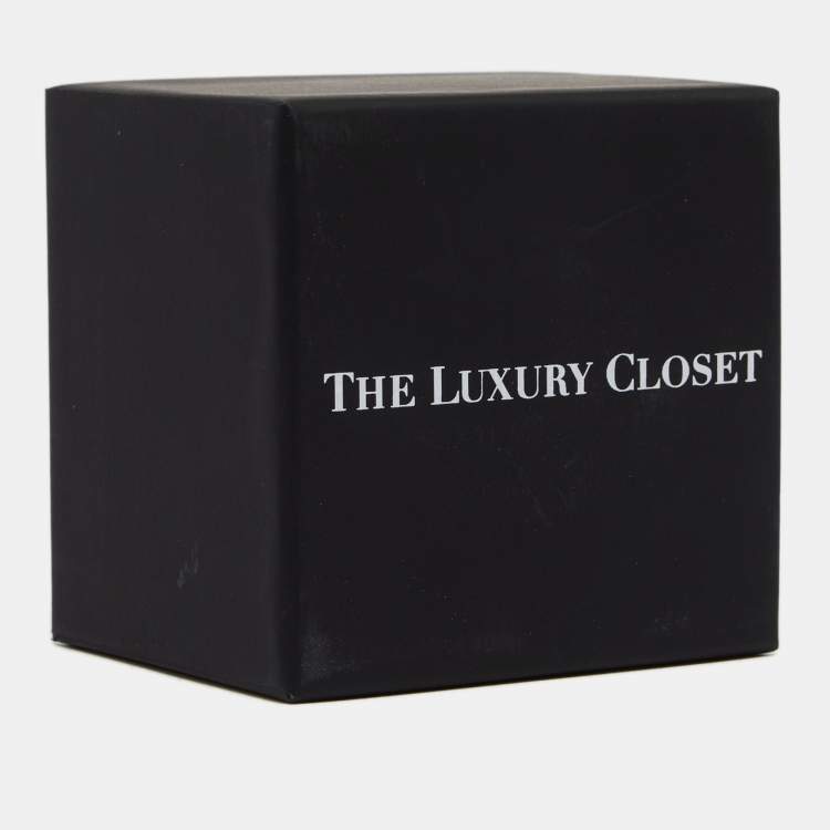 Pre Owned Dior Bicolor Leather Gold Tone Wide Bracelet