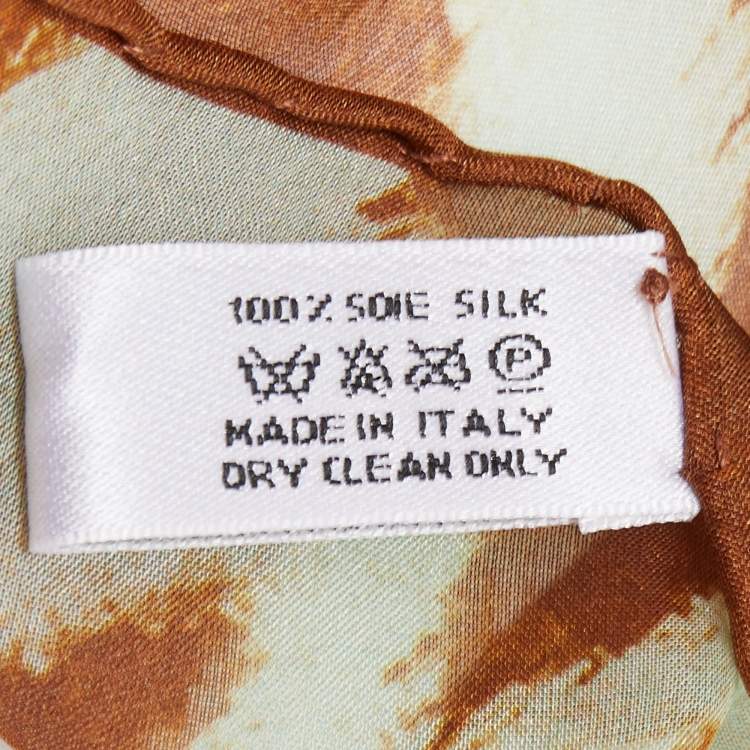 Pre Owned Dior Beige & Yellow Animal Printed Silk Scarf