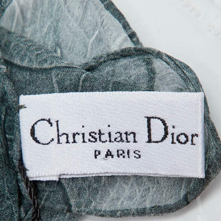 مملوكة مسبقًا Christian Dior Grey Printed Silk Scarf