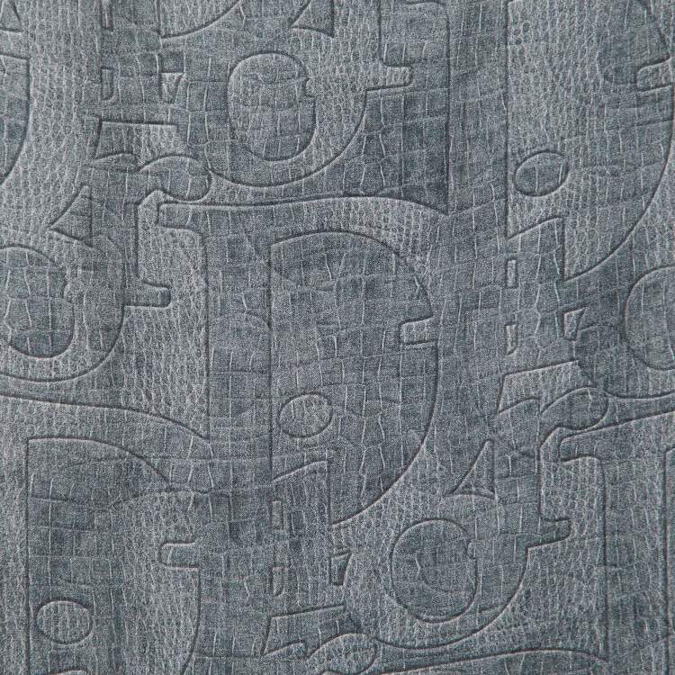مملوكة مسبقًا Christian Dior Grey Printed Silk Scarf