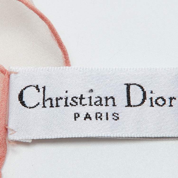 Pre Owned Christian Dior Pink Printed Silk Scarf