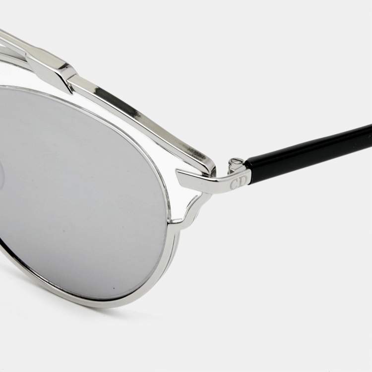 Pre Owned Dior Black/Silver Mirror So Real Aviators Sunglasses