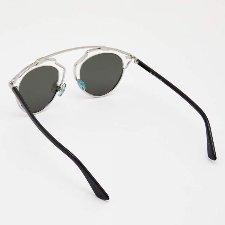 Pre Owned Dior Black/Silver Mirror So Real Aviators Sunglasses