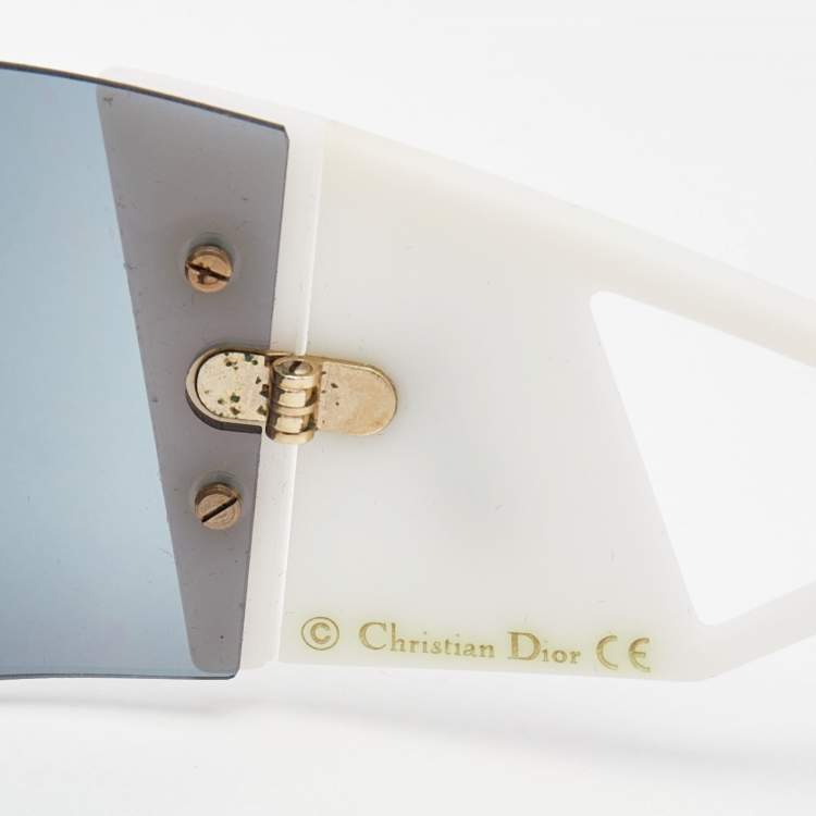 Pre Owned Dior White/Black 35JOJ Kaleidiorscopic Shield Sunglasses